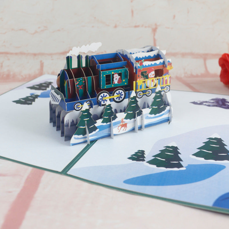 Christmas Pop Up Card | Christmas Train | 3D Card