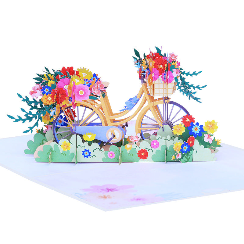 Bike and Flowers Pop Up Card | 3D Card | 2 Styles