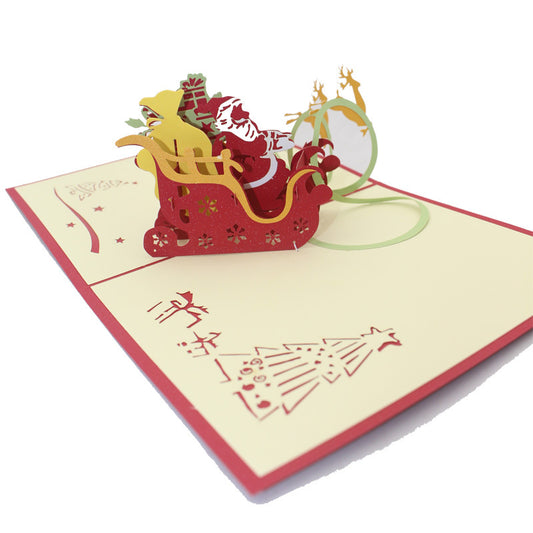 Santa in Sleigh Christmas Pop Up Card