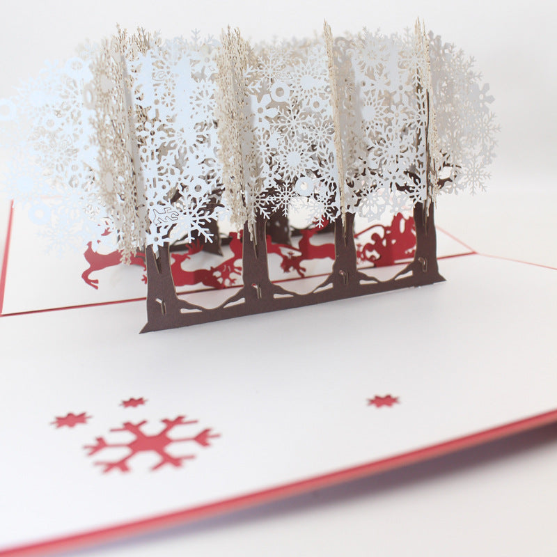 Christmas 3D Pop Up Card | Snowy Forest | Santa in Sleigh | 3D Card | Xmas Card | Greeting Card | Festive Gift | 3 Styles