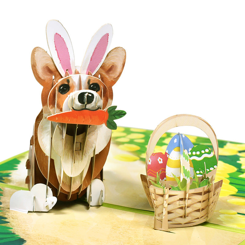 Colourful Easter Pop Up Card | 3D Card | Corgi