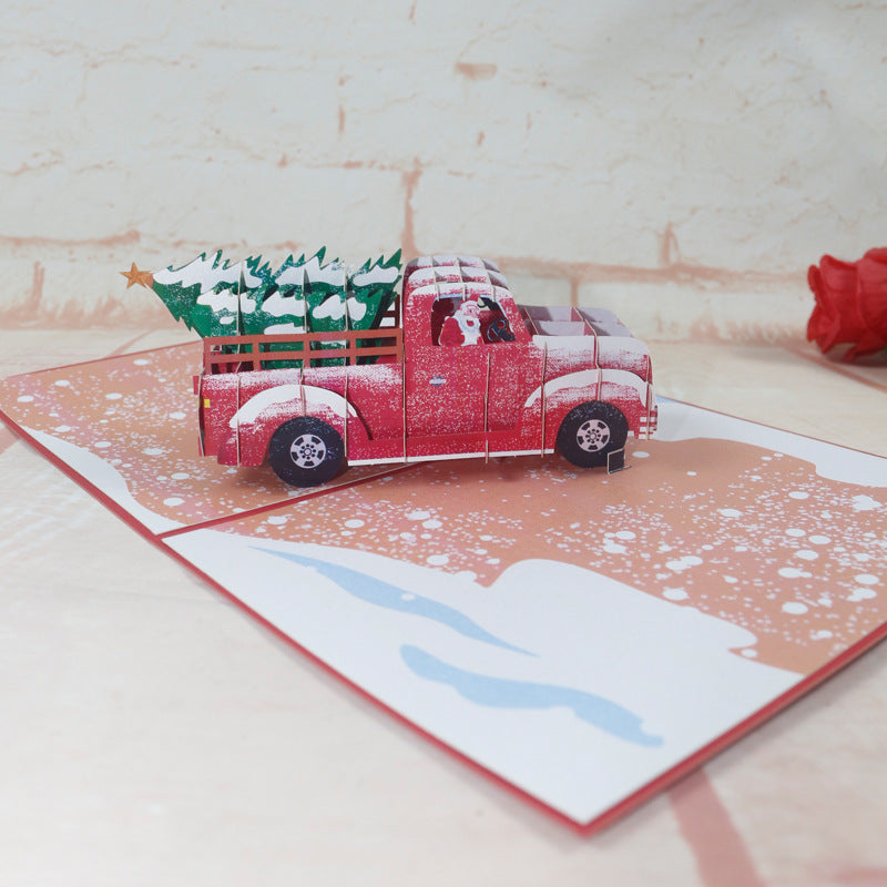 Christmas Pick Up Truck Pop Up Card - 4 Styles