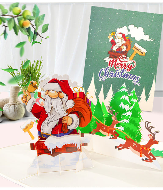 Merry Christmas Pop Up Card with Santa Claus