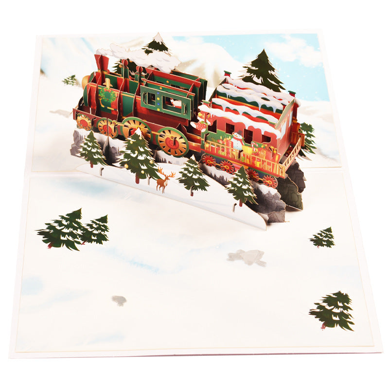 Christmas Pop Up Card | Christmas Train | 3D Card | Xmas | Santa in Locomotive | Gift | Greeting Card