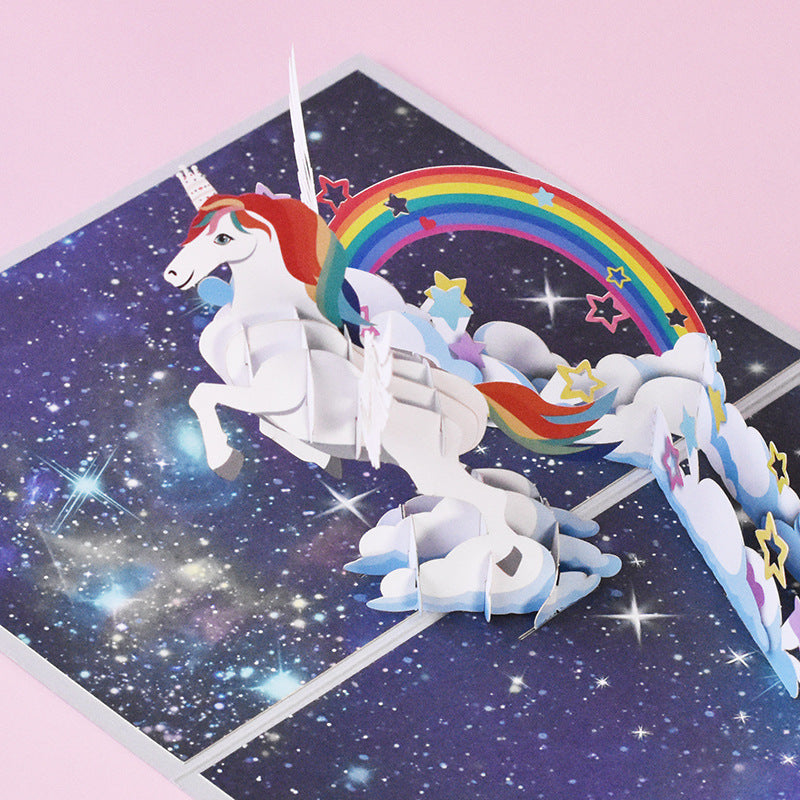 Night Sky Unicorn Pop Up Card | 3D Card | Birthday