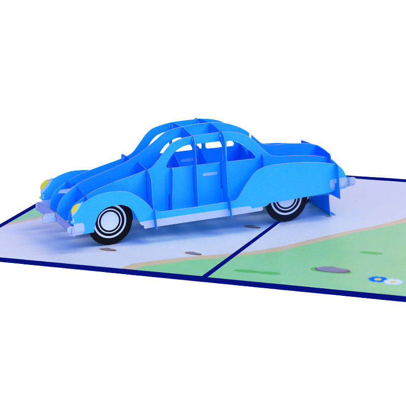 Holiday Pop Up Card | Classic Car | 3D Card | Trip | Ride | Greeting Card