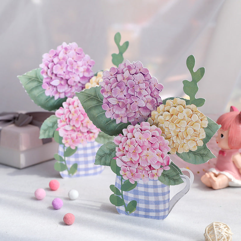 Hydrangea Flowers Basket Pop Up Card | 3D Card | Birthday Gift | Wedding