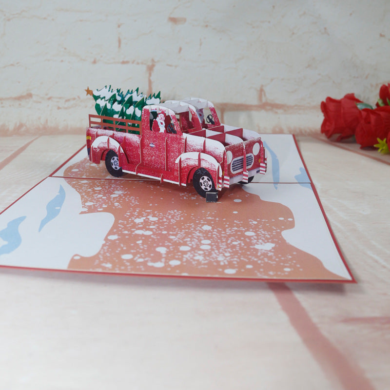 Christmas Pick Up Truck Pop Up Card - 4 Styles