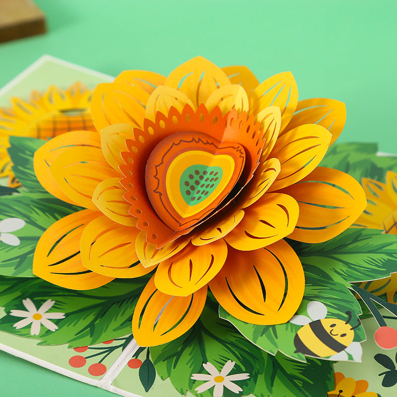 Summer Sunflowers Pop Up Card | 3D Card | Birthday Gift | Wedding | Valentines Day | Mothers Day Card