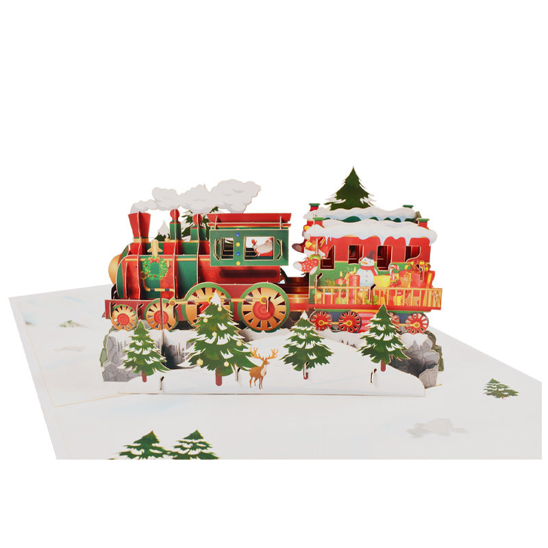 Christmas Pop Up Card | Christmas Train | 3D Card | Xmas | Santa in Locomotive | Gift | Greeting Card