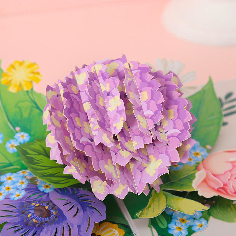 Purple Flower Pop Up Card | 3D Card | Birthday Gift | Wedding | Valentines Day | Mothers Day Card