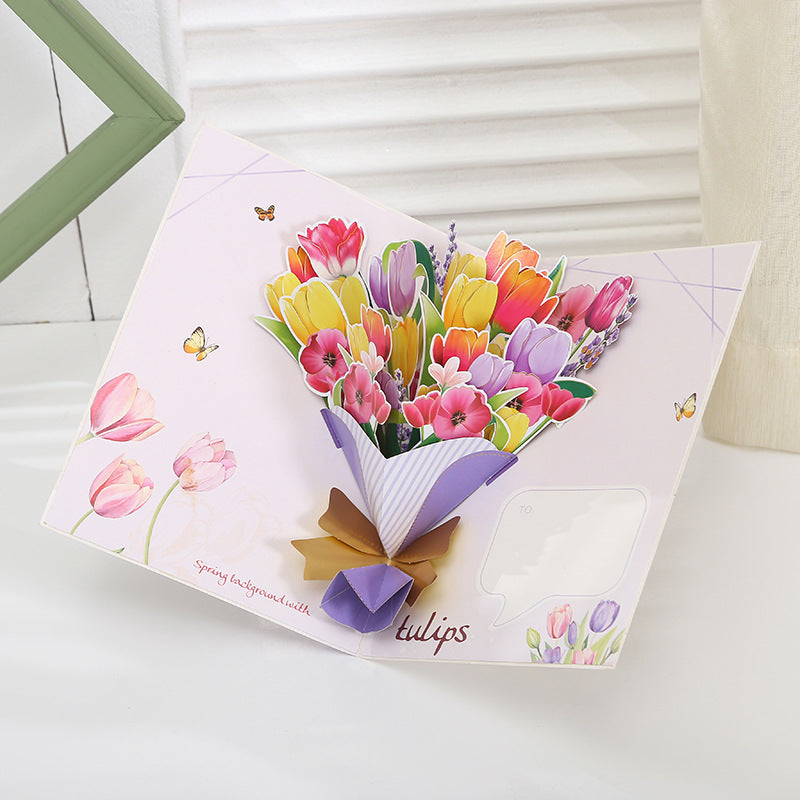 Flower Bouquet Pop Up Card - 5 Styles