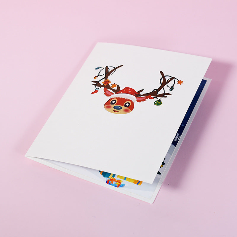 Funny Christmas Card - Little Reindeer Pop Up Card