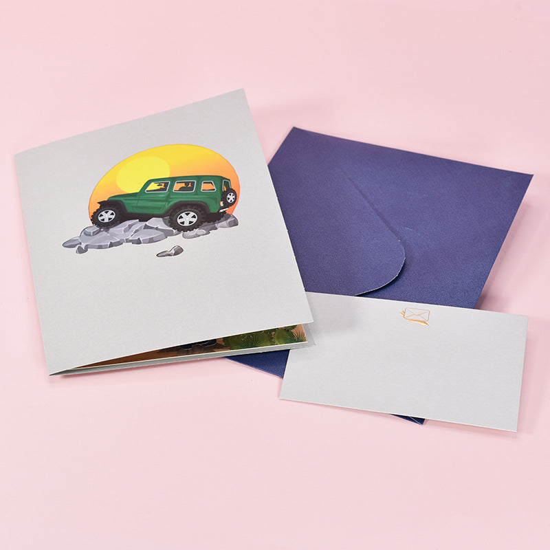 Offroad Truck Pop Up Card | 3D Card | Greeting Card | Travel | SUV | Trip | Safari | Adventure | Gift | Retirement Card