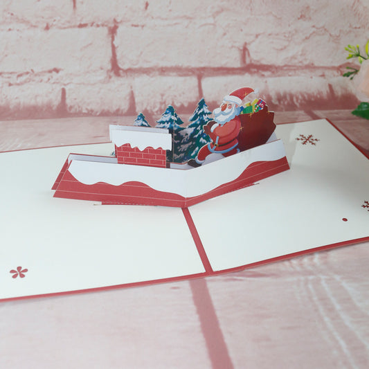 Christmas 3D Card | Santa on the Roof Top