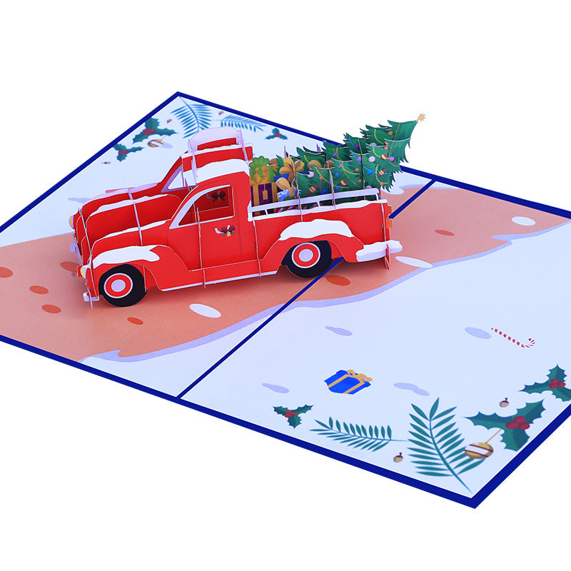 Christmas Pick Up Truck Pop Up Card - 4 Styles