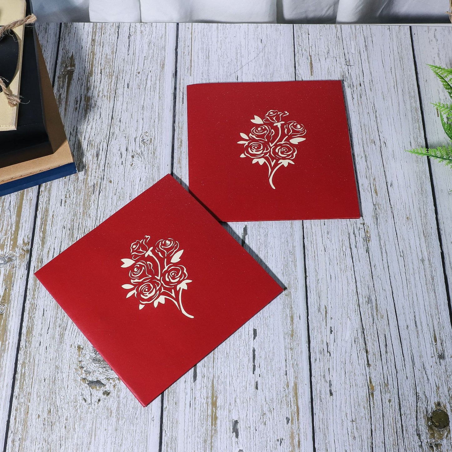 Red Roses Bouquet Pop Up Card