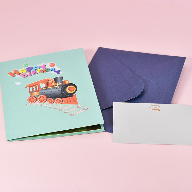 Birthday Pop Up Card - Happy Train