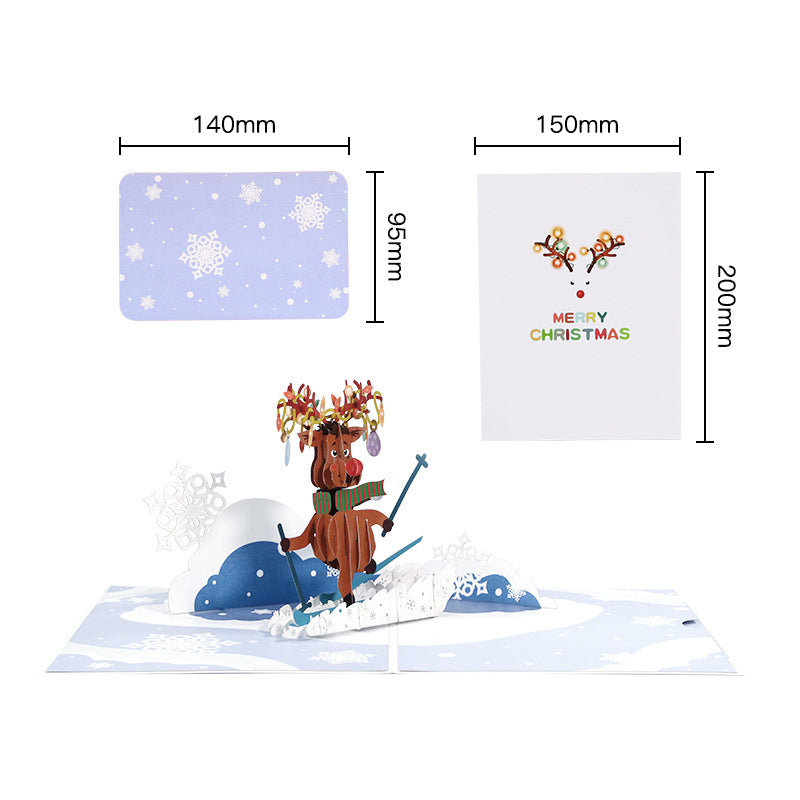 Funny Christmas Card - Skiing Reindeer