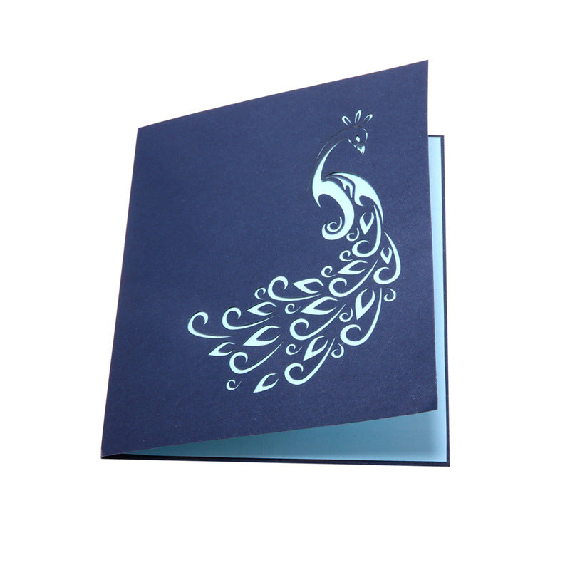 Colourful Peacock Pop Up Card - Q&T 3D Cards and Envelopes