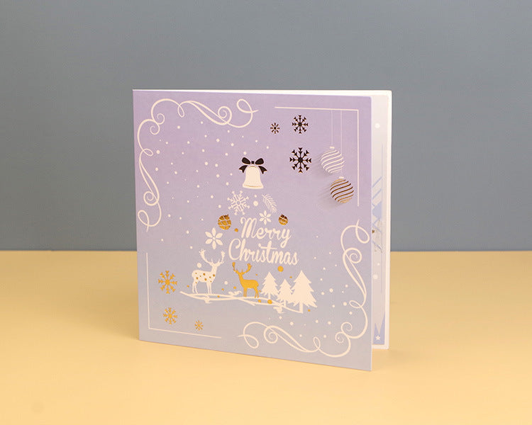 Pink Crystal Ball Christmas Tree Pop Up Card
