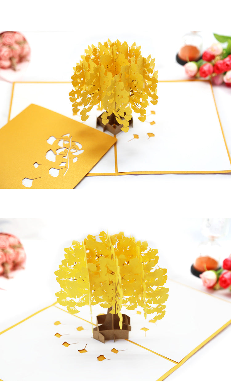 Autumn Ginkgo Tree Pop Up Card