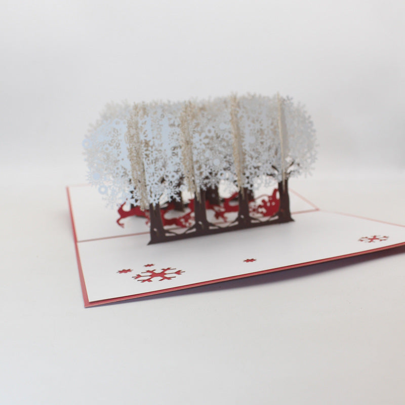 Christmas 3D Pop Up Card | Snowy Forest | Santa in Sleigh | 3D Card | Xmas Card | Greeting Card | Festive Gift | 3 Styles