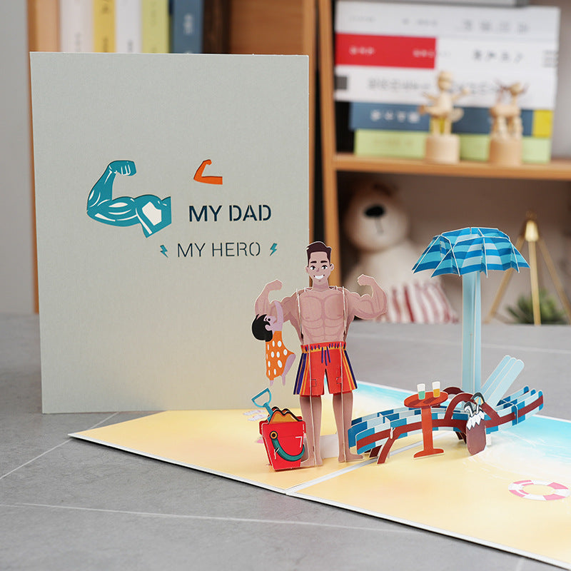 Fathers Day Pop Up Card | Hero | Card for Dad | 3D Card | Greeting Card