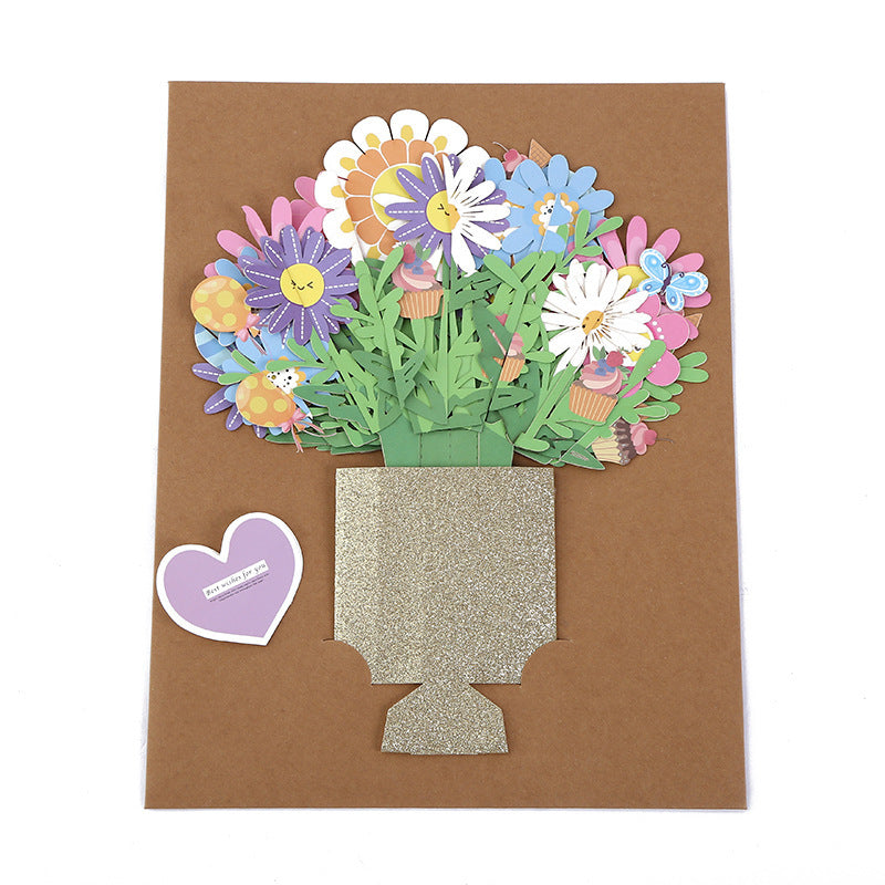 Colourful Standing Bouquet Pop Up Card - 6 Styles