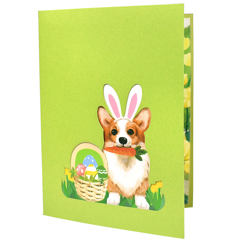 Colourful Easter Pop Up Card | 3D Card | Corgi