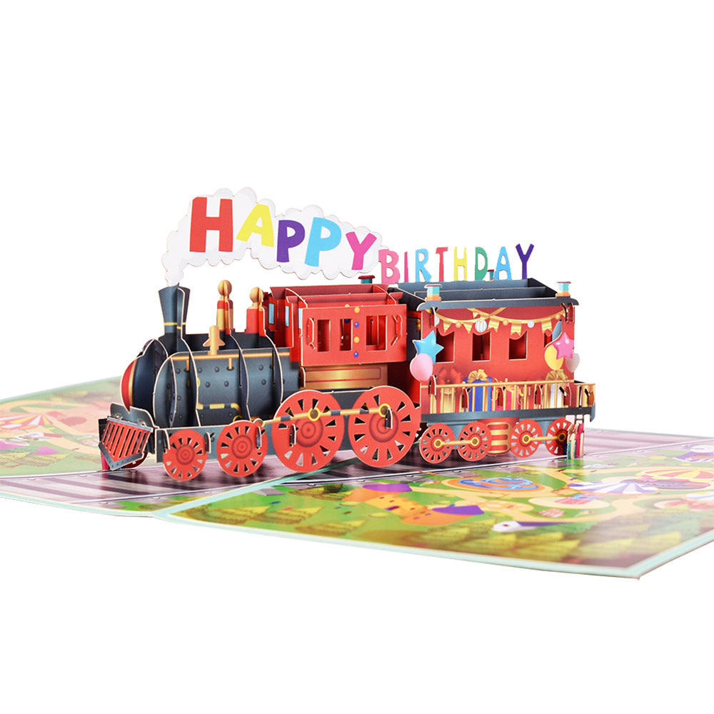 Birthday Pop Up Card - Happy Train