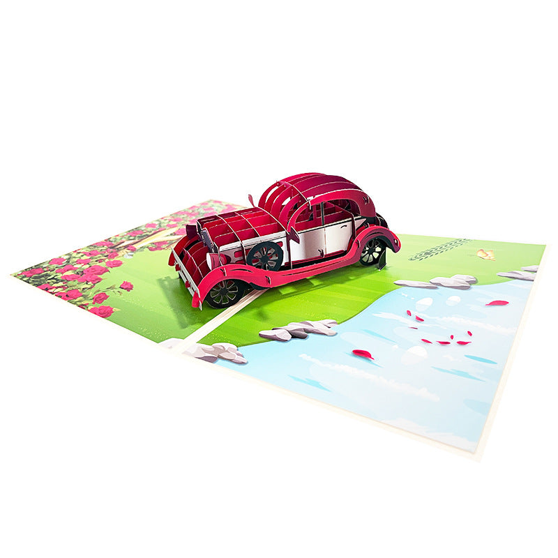 Classic Car Pop Up Card | Car Card | Vintage Auto | Anniversary | Birtdhay | Greeting Card | 3D Card | Aotomotive