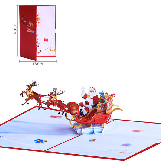 Christmas Pop Up Card, Xmas Gift, Greeting Card, Reindeer, 3D, Gift