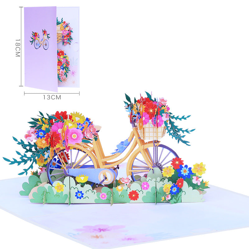 Bike and Flowers Pop Up Card | 3D Card | 2 Styles