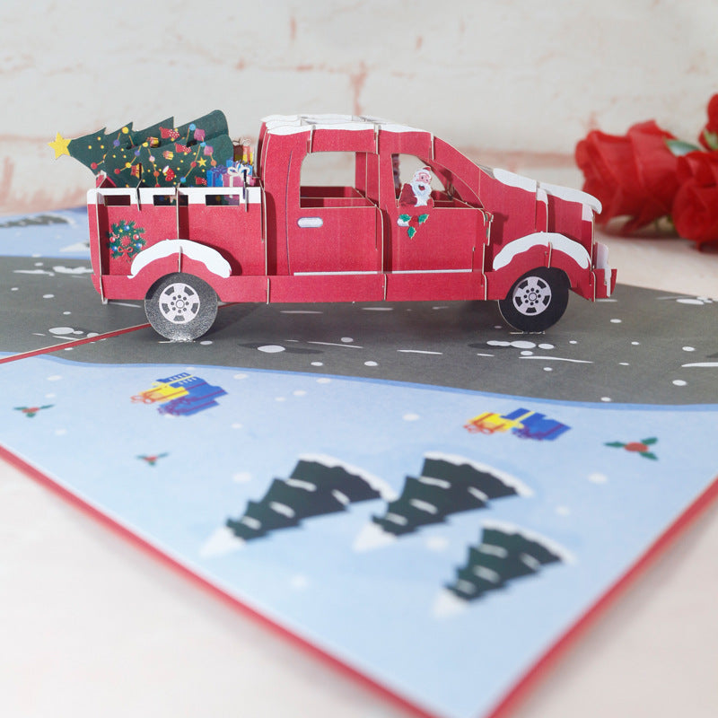 Christmas Pick Up Truck Pop Up Card - 4 Styles