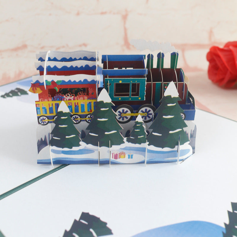 Christmas Pop Up Card | Christmas Train | 3D Card