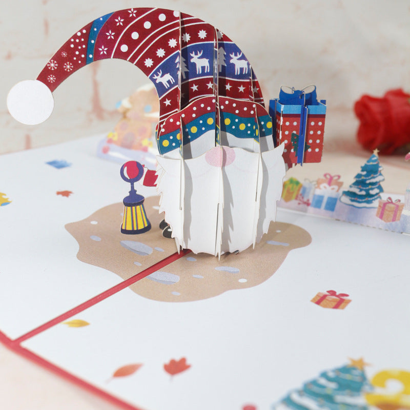 Christmas Pop Up Card - Santa in Christmas Jumper Style Hat