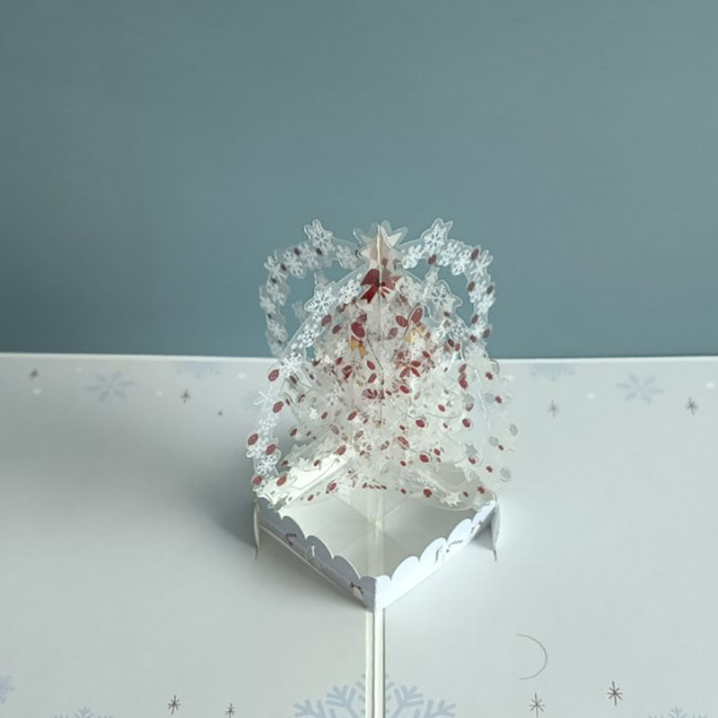 Pink Crystal Ball Christmas Tree Pop Up Card