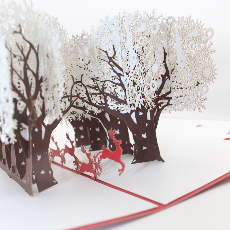 Christmas 3D Pop Up Card | Snowy Forest | Santa in Sleigh | 3D Card | Xmas Card | Greeting Card | Festive Gift | 3 Styles