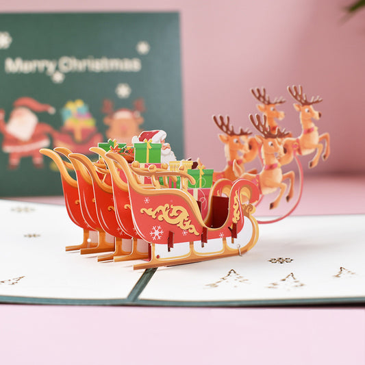 Christmas Pop Up Card - Santa in Sleigh