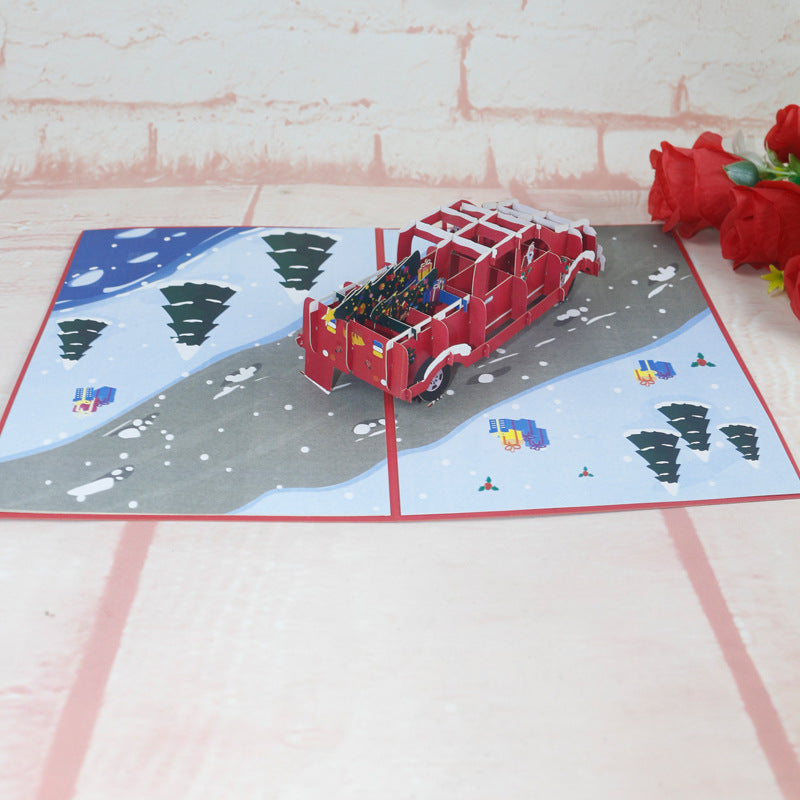 Christmas Pick Up Truck Pop Up Card - 4 Styles