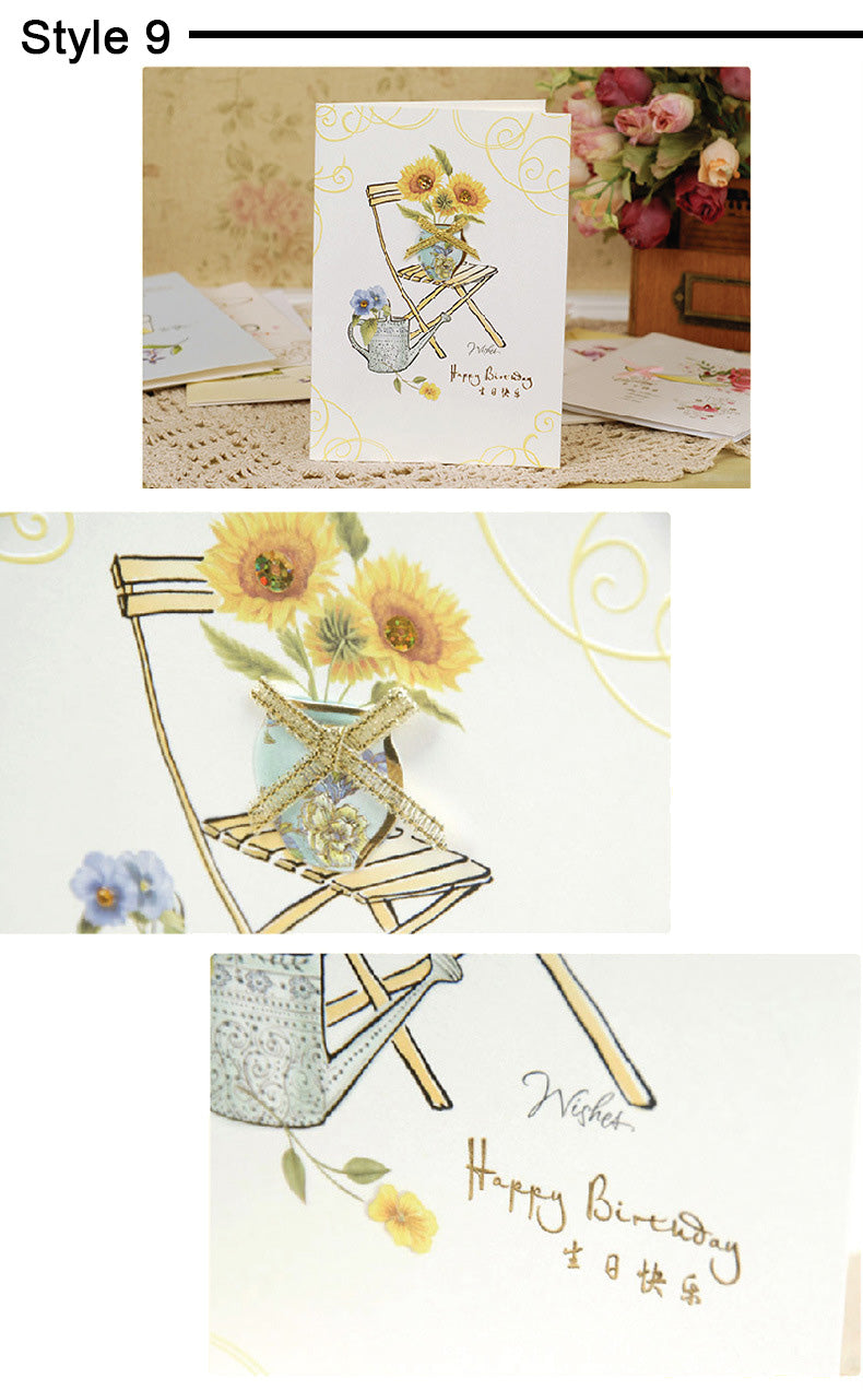 Birthday Cards - Chinese Style Series - Set of 9 Greeting Cards