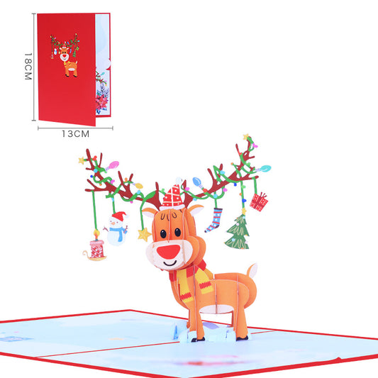 Christmas Pop Up Card | 3D Card | Xmas | Gift | Little Reindeer