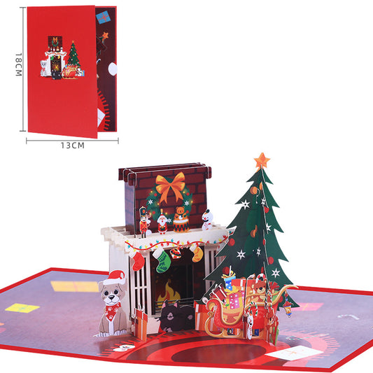 Christmas Pop Up Card with Fireplace | 3D Card 