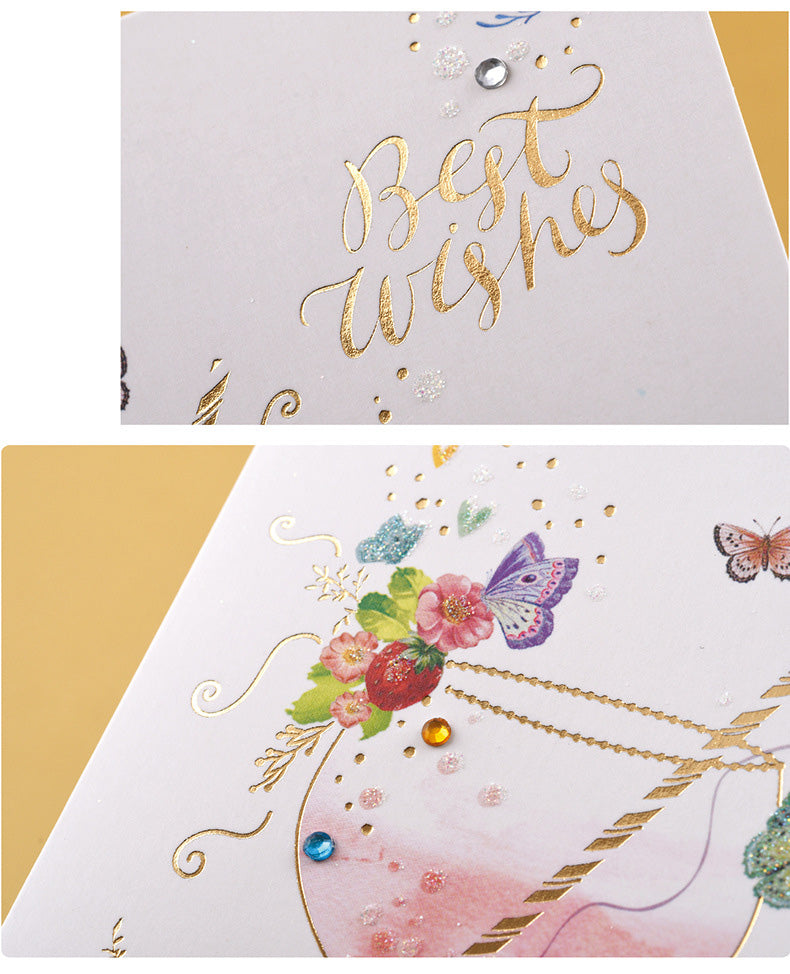 Best Wishes Cards - Butterfly Series - Set of 3 Greeting Cards