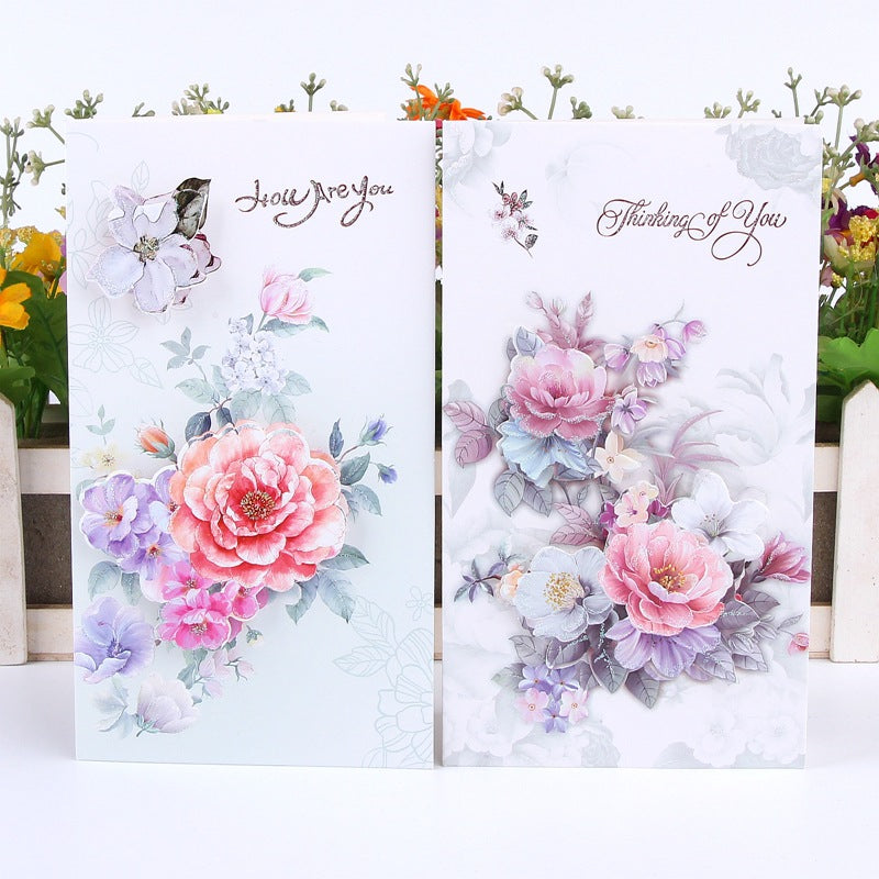 Best Wishes Greeting Cards -  Watercolour Flowers Series - Set of 8