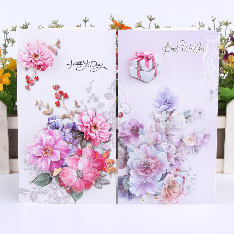 Best Wishes Greeting Cards -  Watercolour Flowers Series - Set of 8