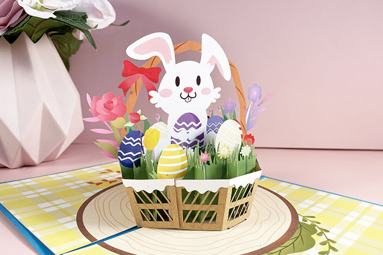 Easter Pop Up Card | Bunny in Basked 3D Card