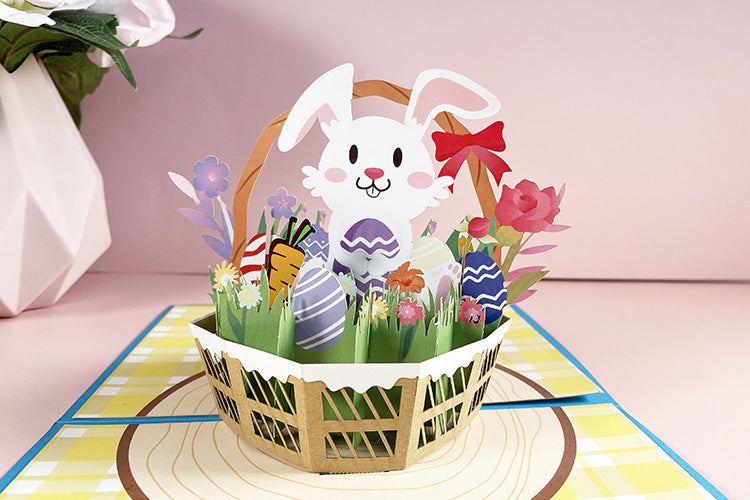 Easter Pop Up Card | Bunny in Basked 3D Card