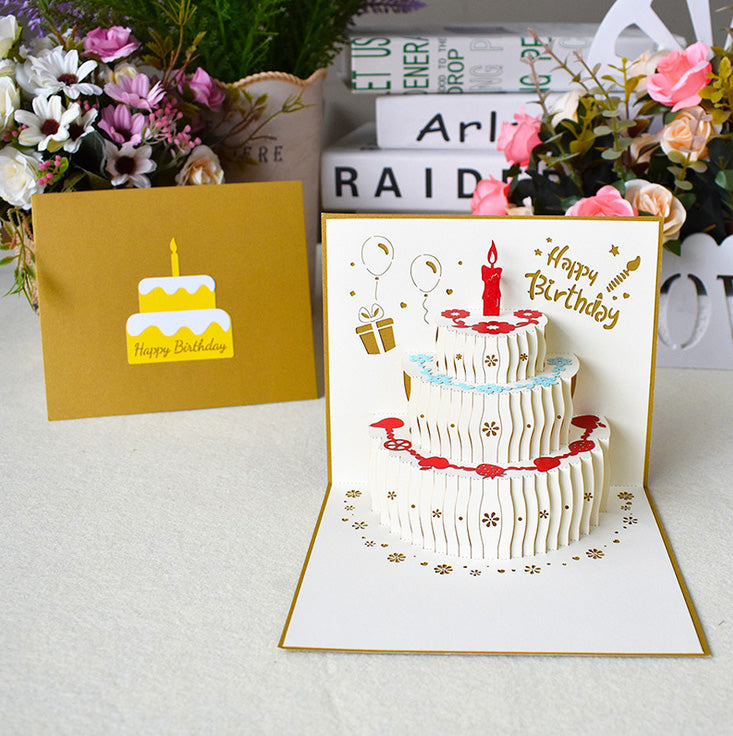 3D Pop Up Card | Birthday Card | Greeting Card | Birthday Cake | Gift | 3 Styles